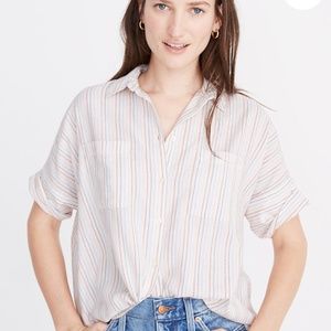 Madewell Courier Shirt in Stitched Rainbow Stripe